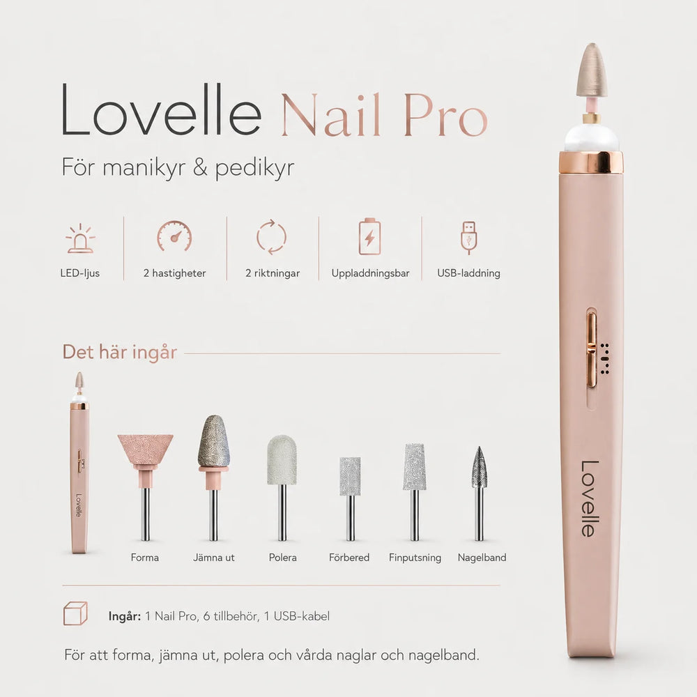 Lovelle Nail Pro – elektrisk manicure- & pedicuresæt
