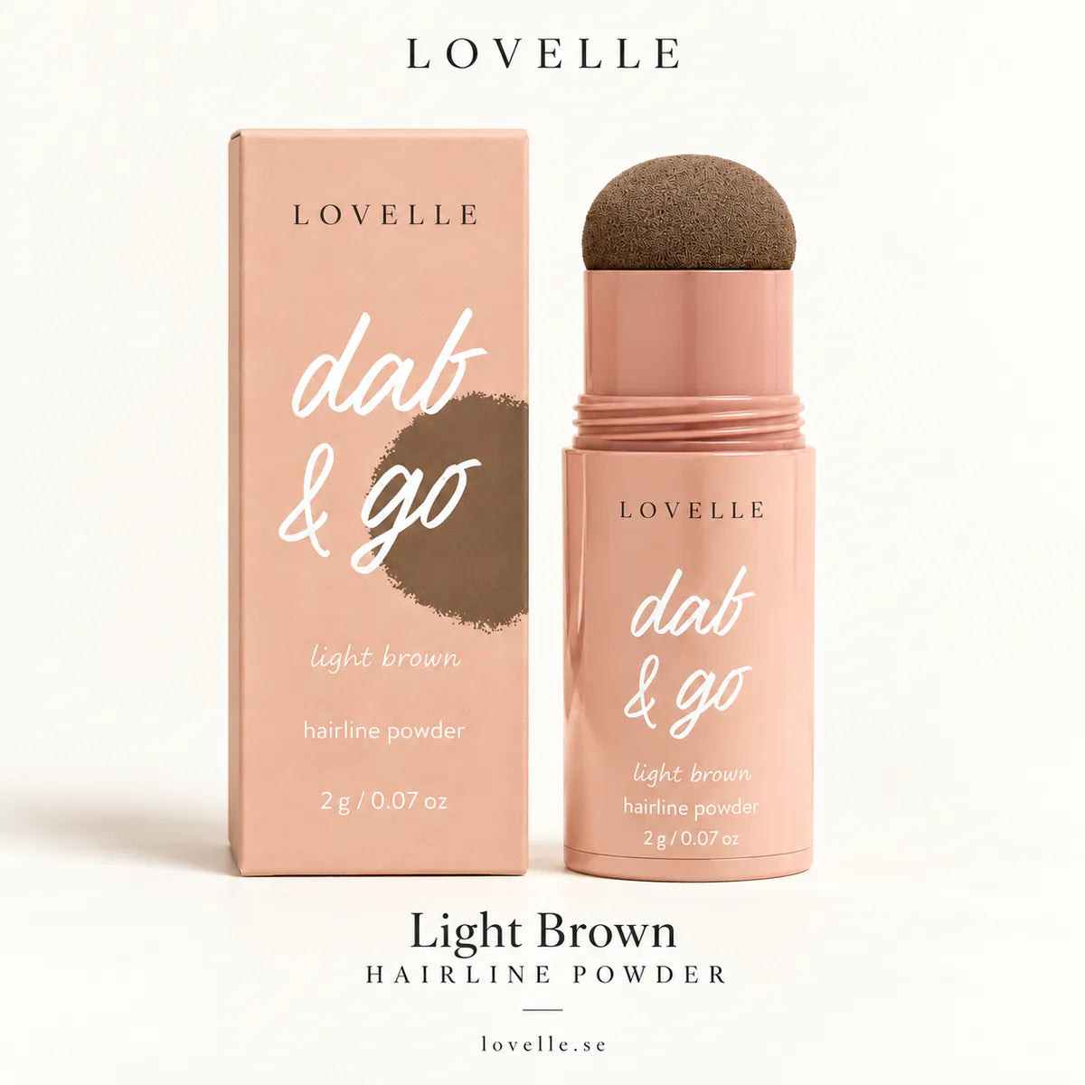 Lovelle Dab & Go i nuancen Light Brown med æske
