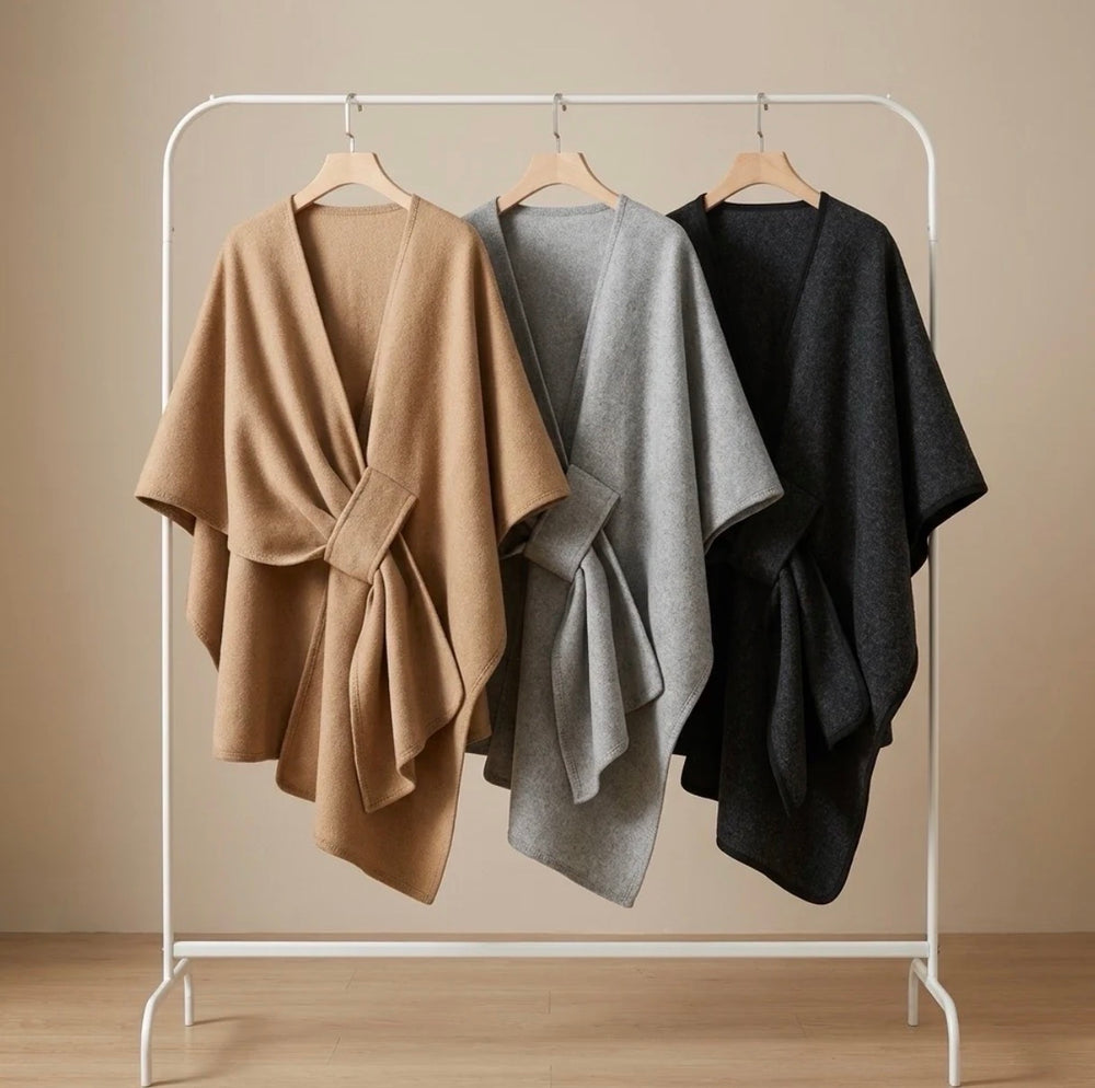 Lovelle Poncho – Fjerlet poncho i bomuldstwill