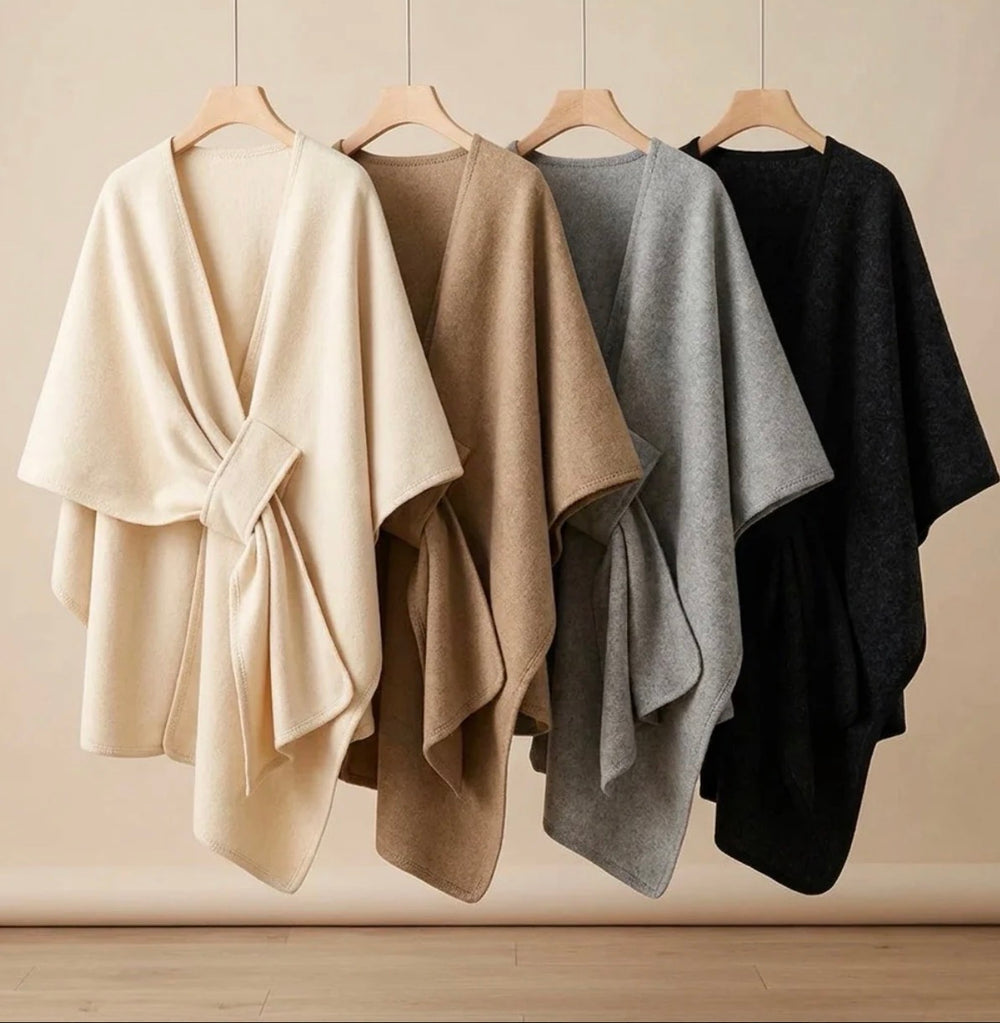 Lovelle Poncho – Fjerlet poncho i bomuldstwill