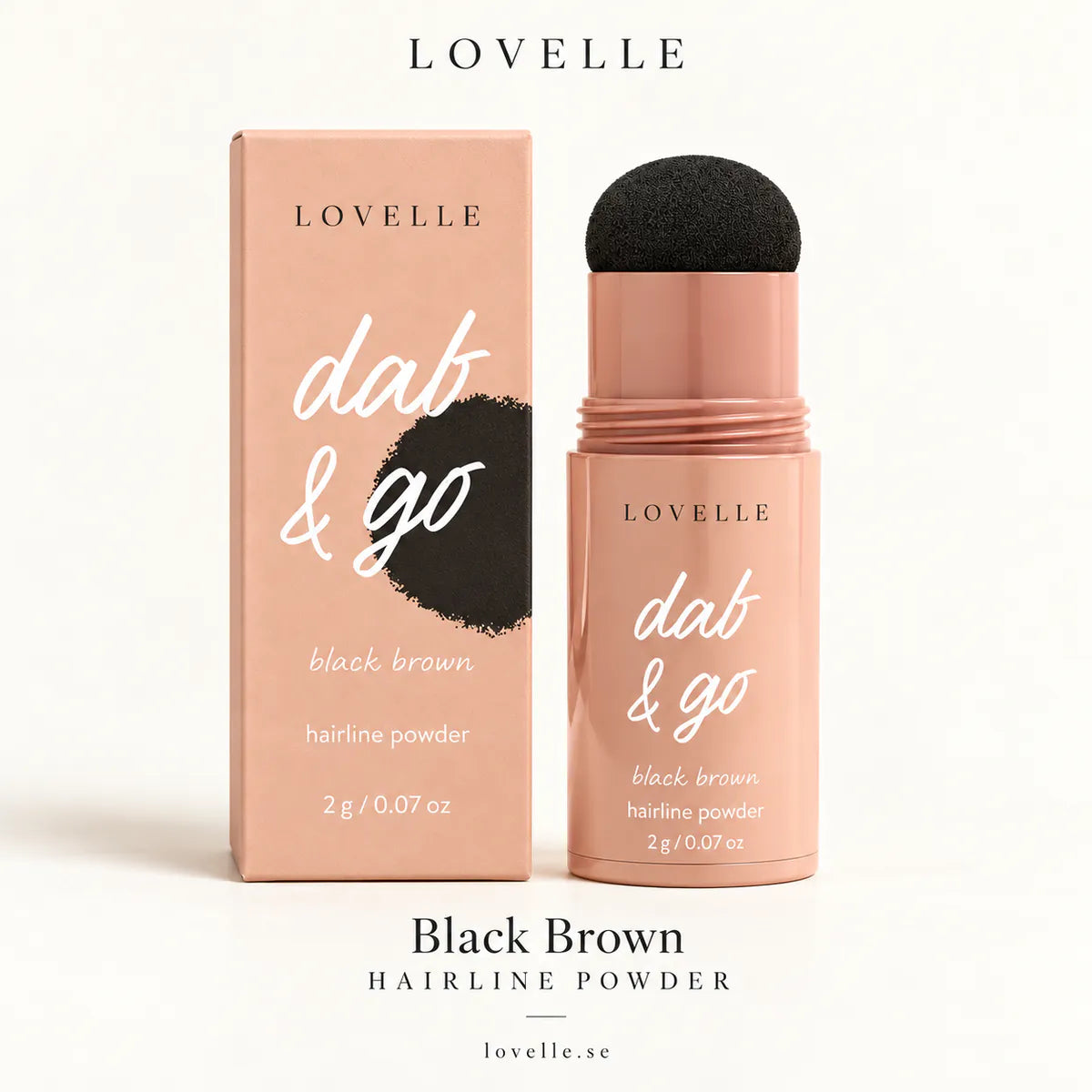 Lovelle Dab &amp; Go i nuancen Black Brown med æske